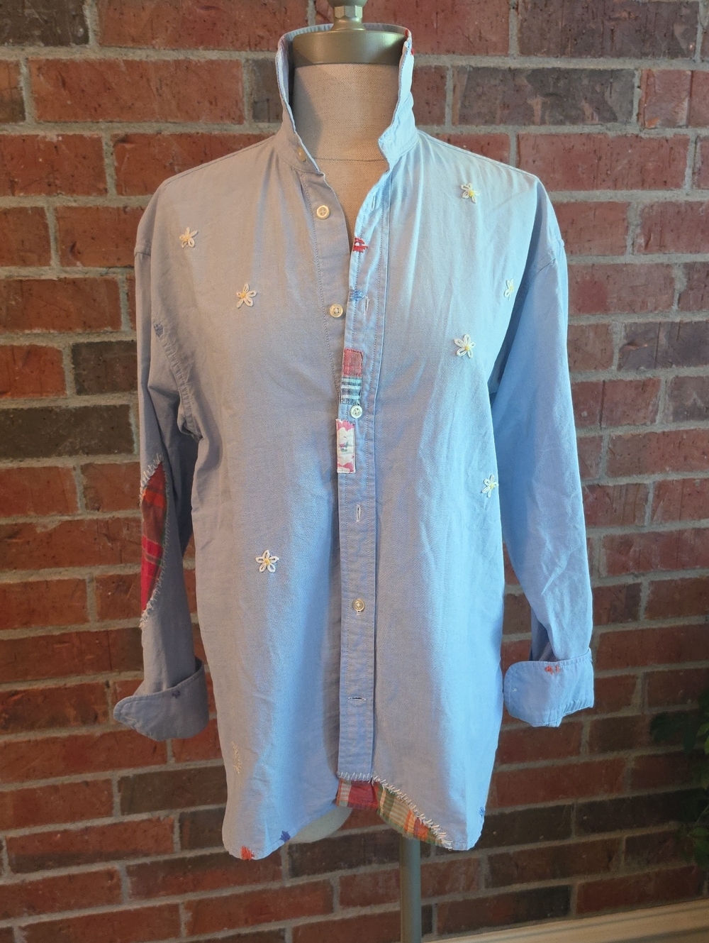 Polo Ralph Lauren Button Down Shirt Embroidery And Patches Womens Size 4 (Small)